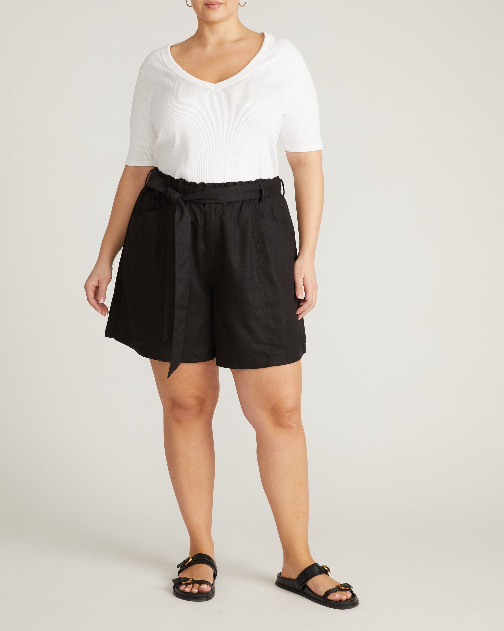 Classic V-Neck Ribbed Tee - White | Plus Size & Straight Size Women's Fashion | Universal Standard