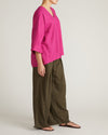 Elio V-Neck Linen Blend Top - Hyper Pink | Plus Size & Straight Size Women's Fashion | Universal Standard