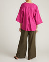 Elio V-Neck Linen Blend Top - Hyper Pink | Plus Size & Straight Size Women's Fashion | Universal Standard
