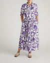 Luisa Short Sleeve Linen Shirt - Purple Majolica Print | Plus Size & Straight Size Women's Fashion | Universal Standard