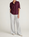 Luisa Short Sleeve Linen Blend Shirt - Acai | Plus Size & Straight Size Women's Fashion | Universal Standard