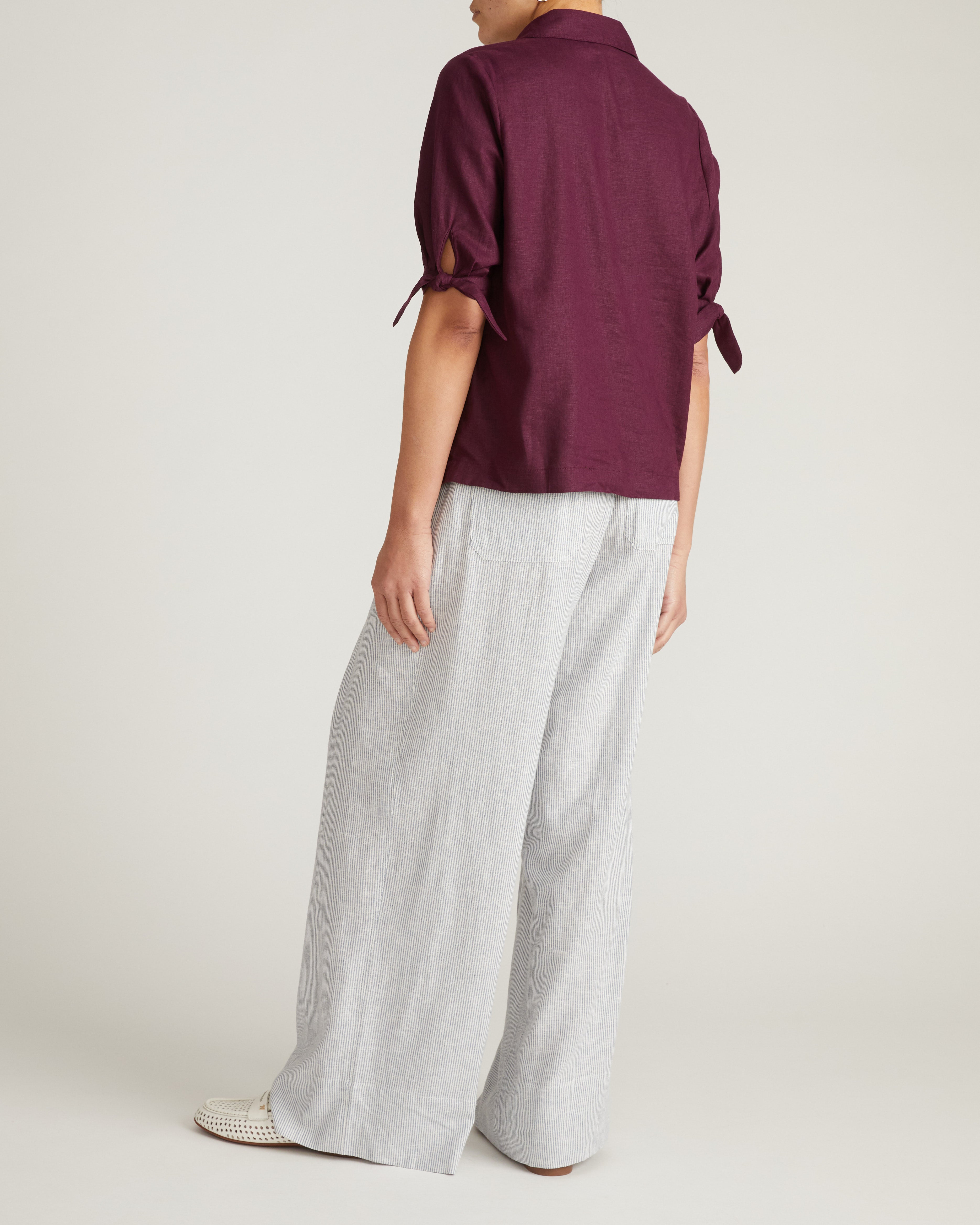 Luisa Short Sleeve Linen Blend Shirt - Acai – Universal Standard