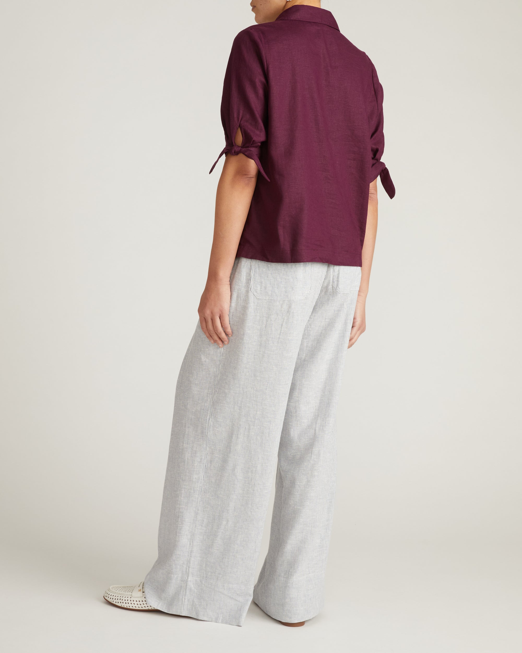 Luisa Short Sleeve Linen Blend Shirt - Acai | Plus Size & Straight Size Women's Fashion | Universal Standard