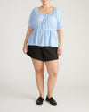 Andrea Peplum Linen Top - Cielo Blue | Plus Size & Straight Size Women's Fashion | Universal Standard