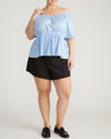 Andrea Peplum Linen Top - Cielo Blue | Plus Size & Straight Size Women's Fashion | Universal Standard