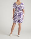 Andrea Peplum Linen Top - Purple Majolica Print | Plus Size & Straight Size Women's Fashion | Universal Standard