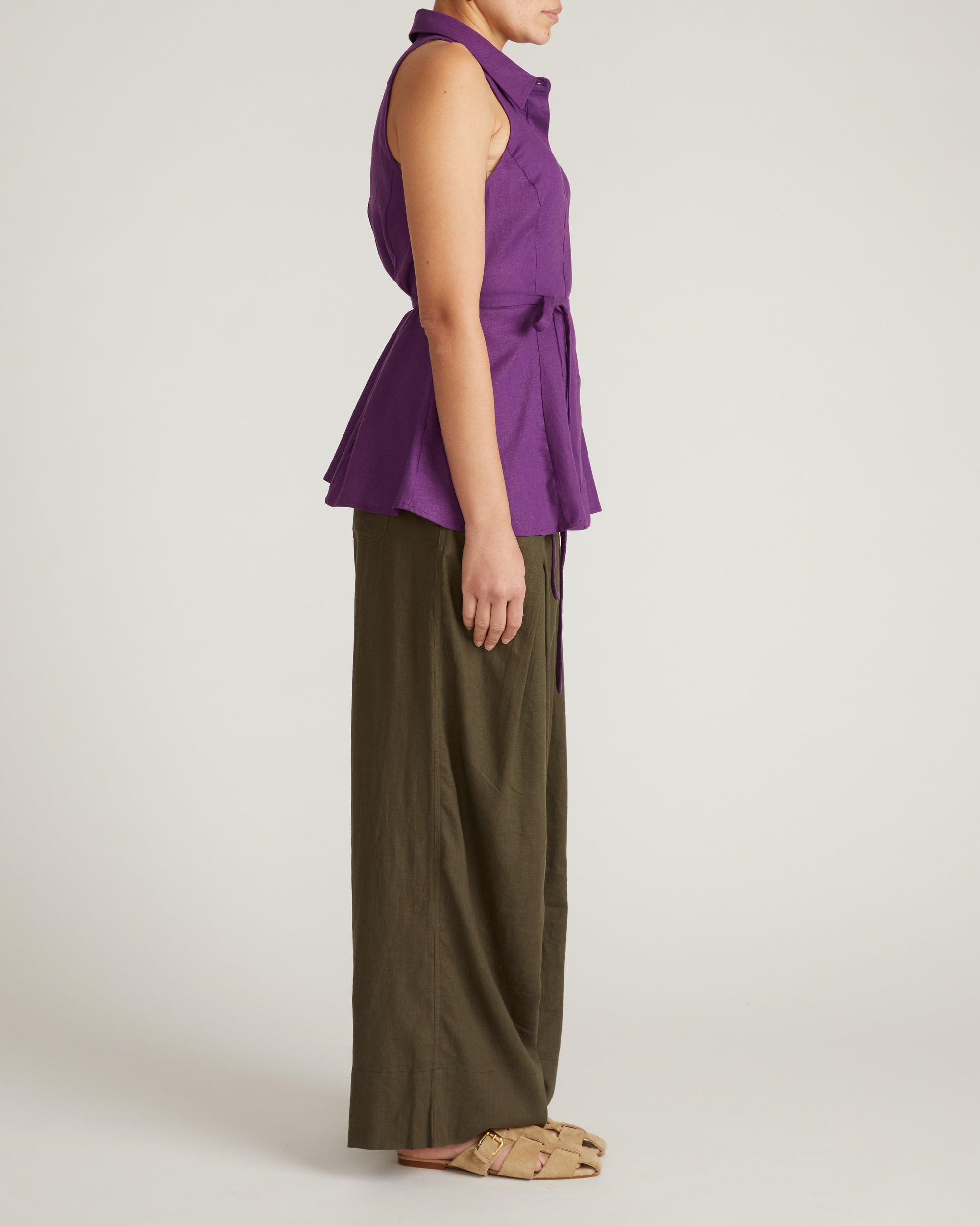 Adelaide Sleeveless Linen Blend Shirt - Dreamy Purple | Plus Size & Straight Size Women's Fashion | Universal Standard