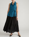 Adelaide Embroidered Sleeveless Linen Shirt - Ink Blue | Plus Size & Straight Size Women's Fashion | Universal Standard