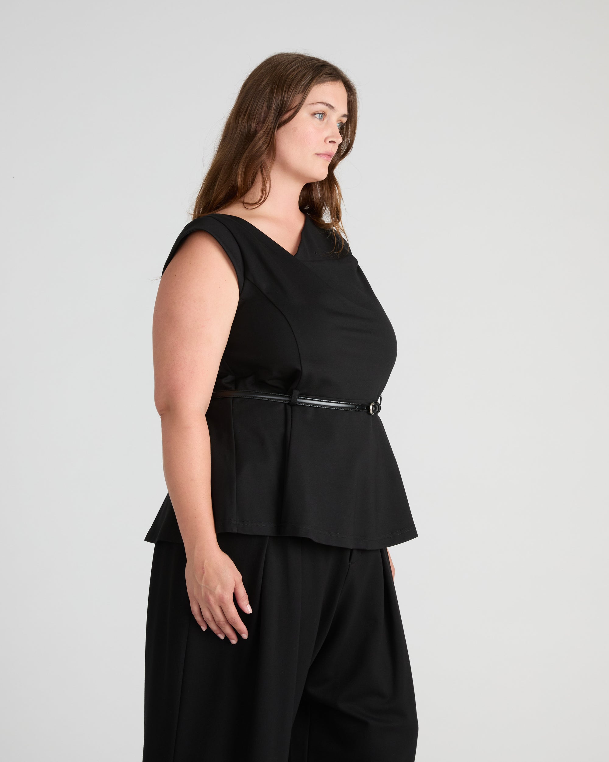 Lando Sculpted Ponte Top - Black | Plus Size & Straight Size Women's Fashion | Universal Standard