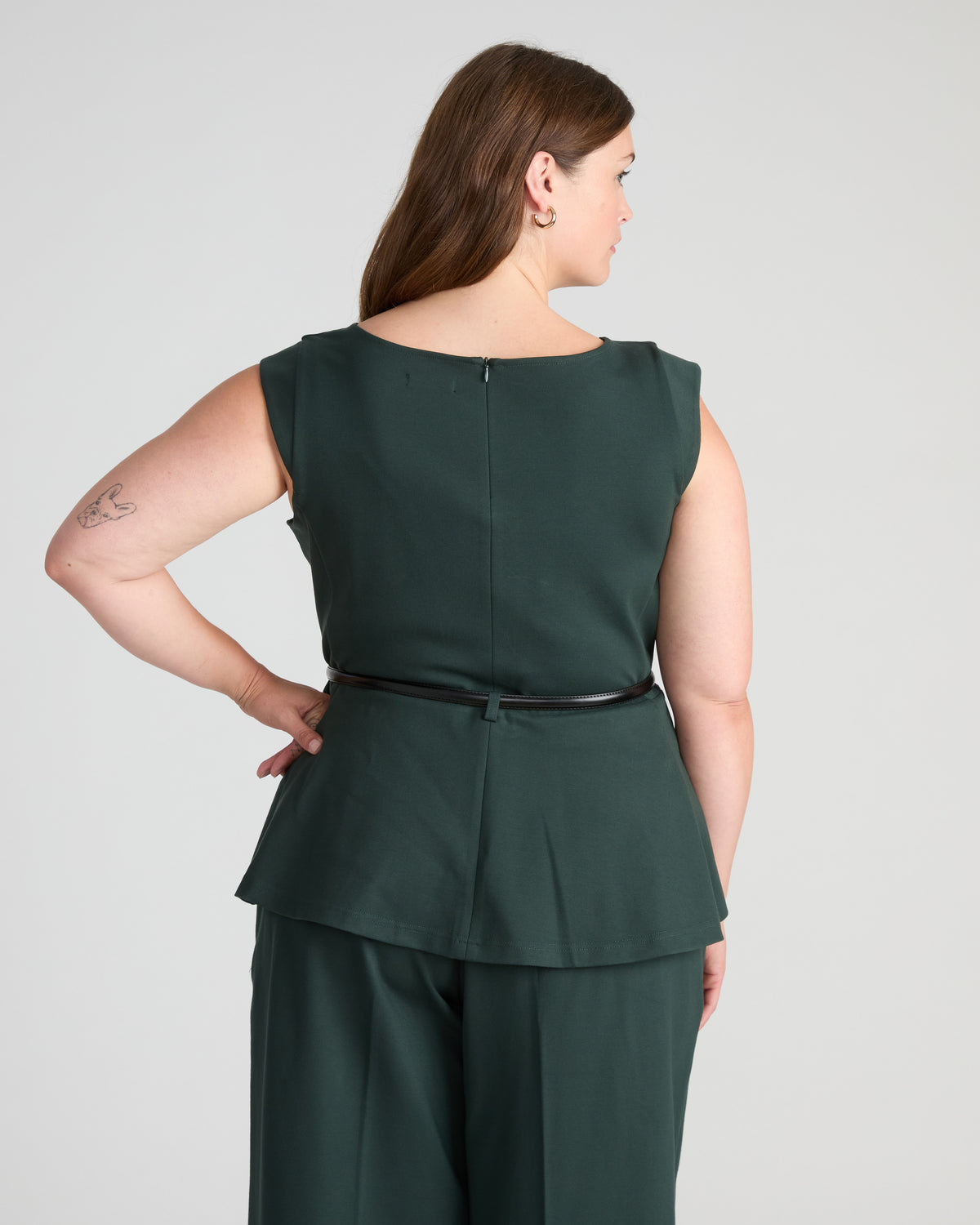 Lando Belted Ponte Top - Green Gemstone | Plus Size & Straight Size Women's Fashion | Universal Standard
