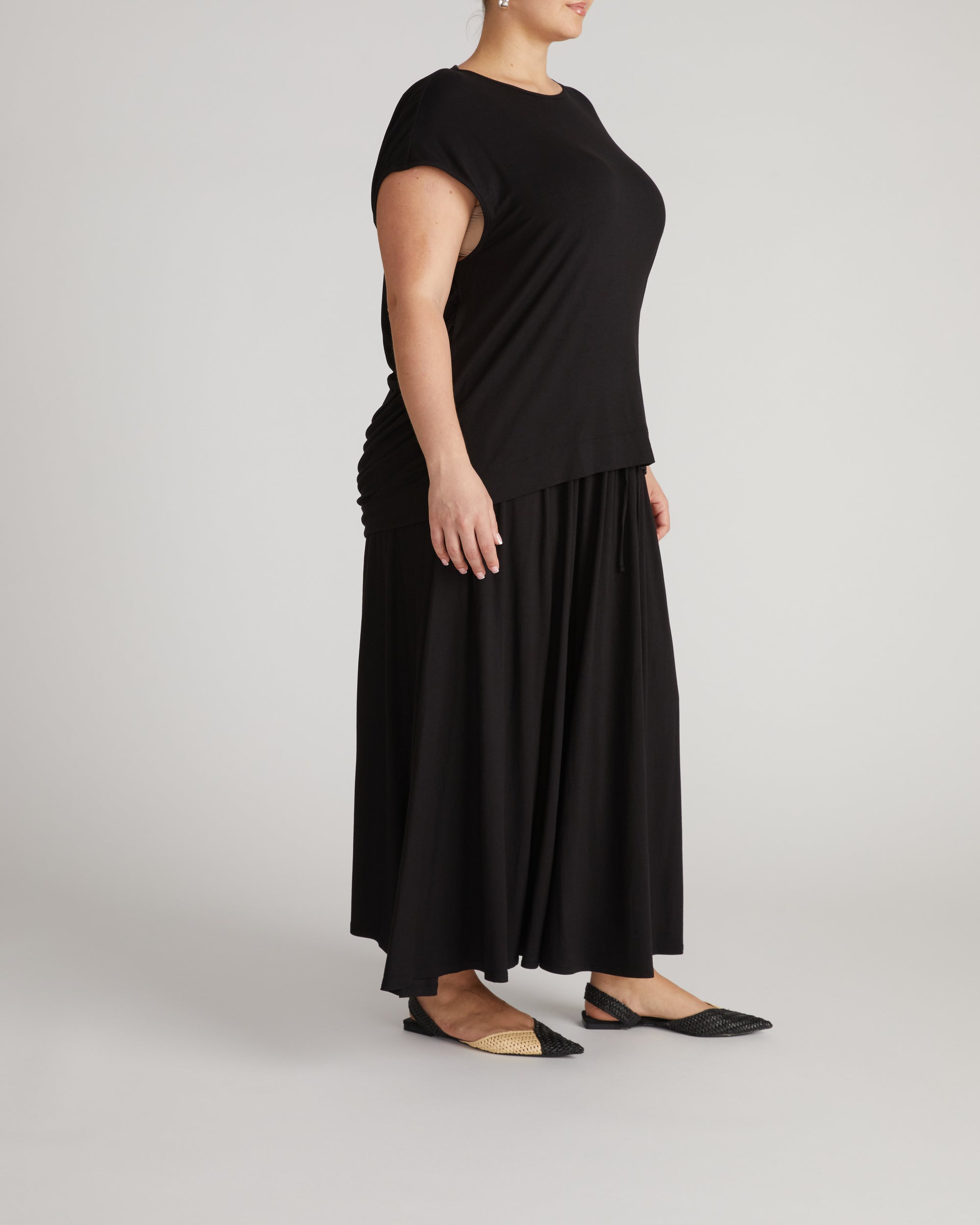 Alida Draped Liquid Jersey Top - Black | Plus Size & Straight Size Women's Fashion | Universal Standard