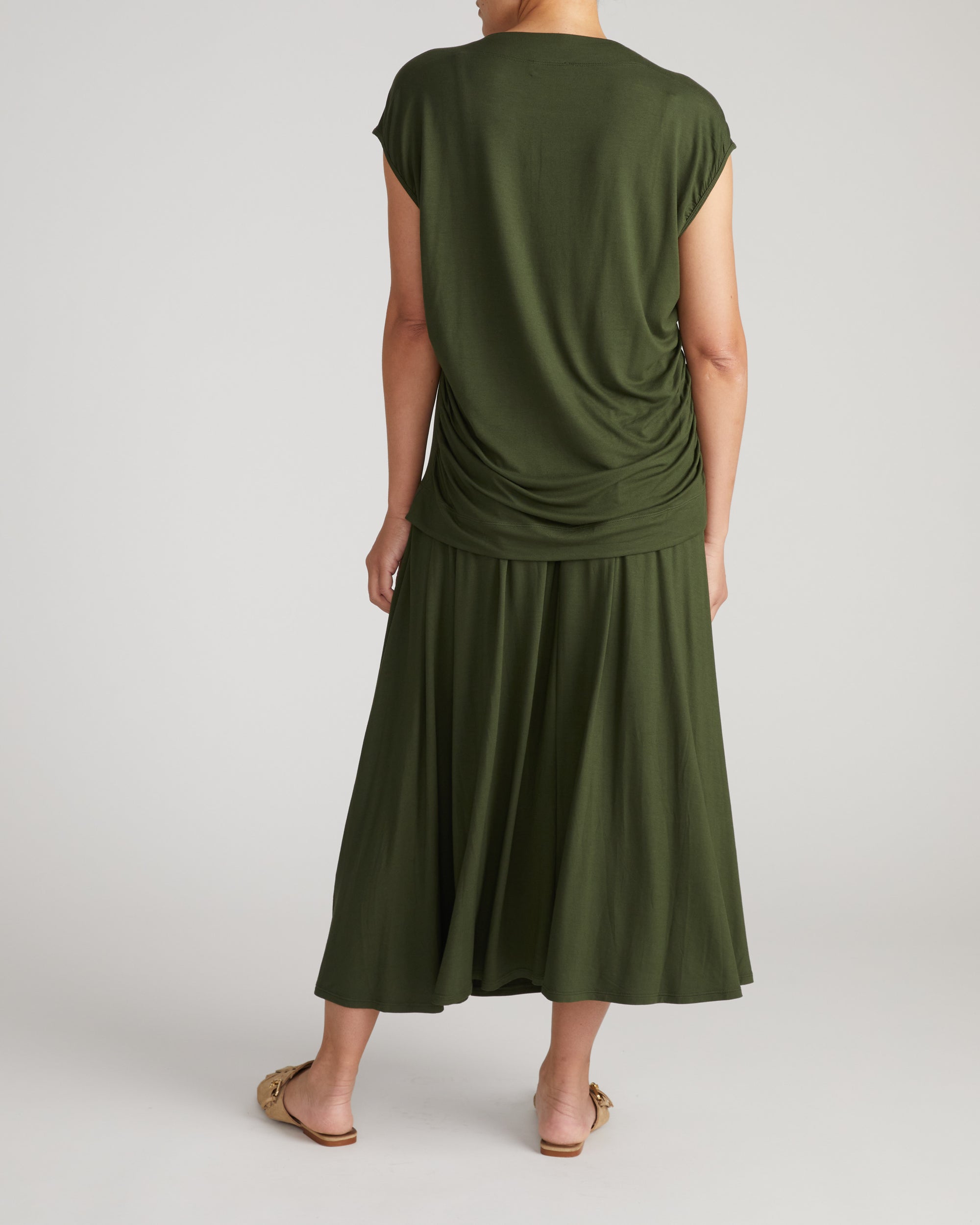 Alida Draped Liquid Jersey Top - Coratina Green | Plus Size & Straight Size Women's Fashion | Universal Standard