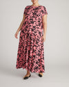 Alida Draped Liquid Jersey Top - Pink Sgraffito Print | Plus Size & Straight Size Women's Fashion | Universal Standard
