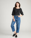 Sabrina Twist Front Stretch Cupro Blouse - Black