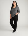 Katia Liquid Jersey Collared Top - Dark Gray Heather | Plus Size & Straight Size Women's Fashion | Universal Standard