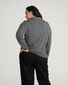 Katia Liquid Jersey Collared Top - Dark Gray Heather | Plus Size & Straight Size Women's Fashion | Universal Standard