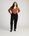 Triple Keeper Leather Belt - Black/Gold