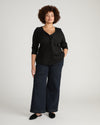 Statement Tailored Ponte Top - Black