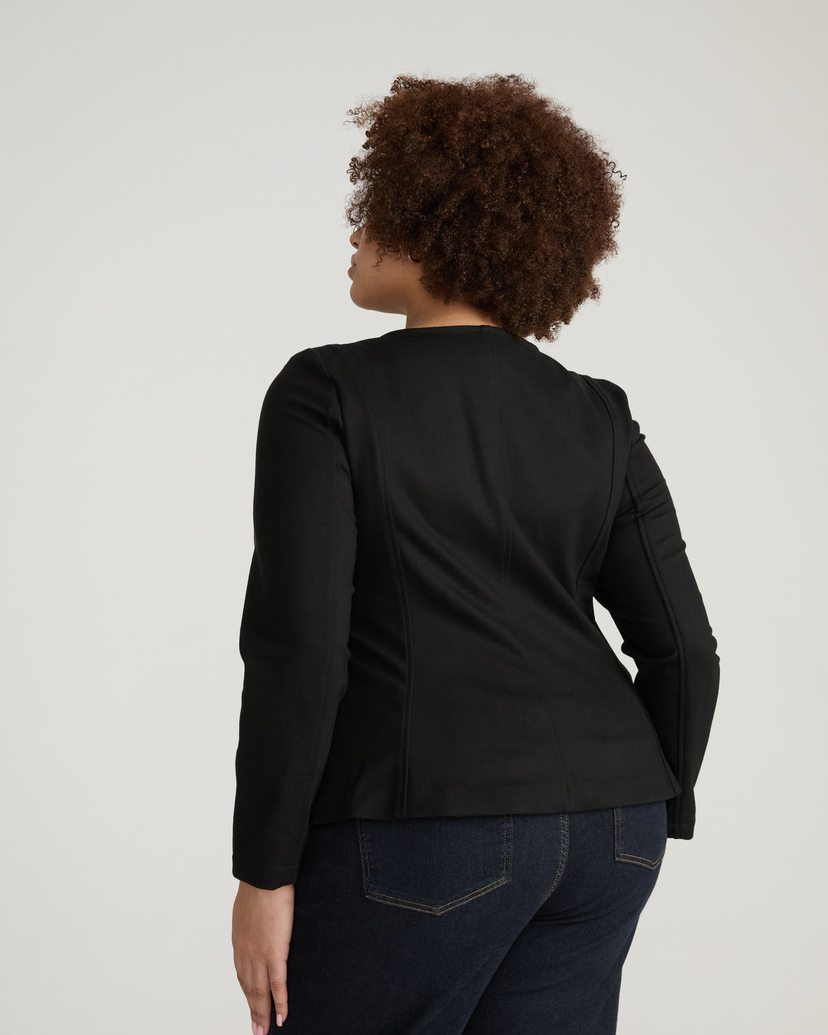 Statement Tailored Ponte Top - Black