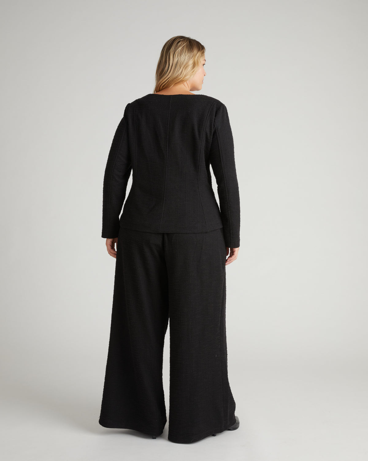 Statement Tailored Ponte Top - Black Tweed | Plus Size & Straight Size Women's Fashion | Universal Standard
