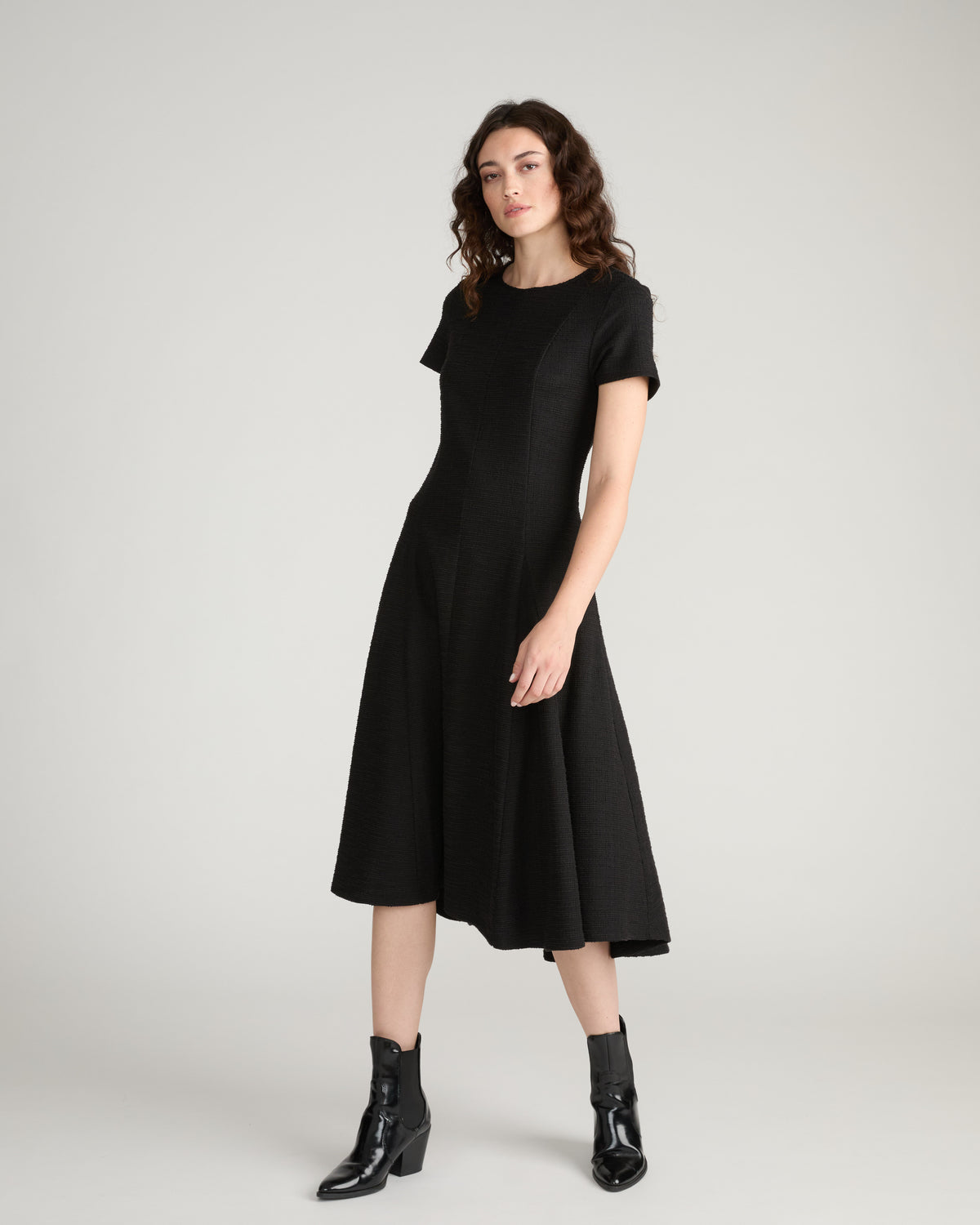 US x Abisola Ponte Tweed Dress - Black Tweed | Plus Size & Straight Size Women's Fashion | Universal Standard
