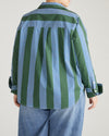 Henning x US Madison Shirt - Green/Blue Directional Stripe