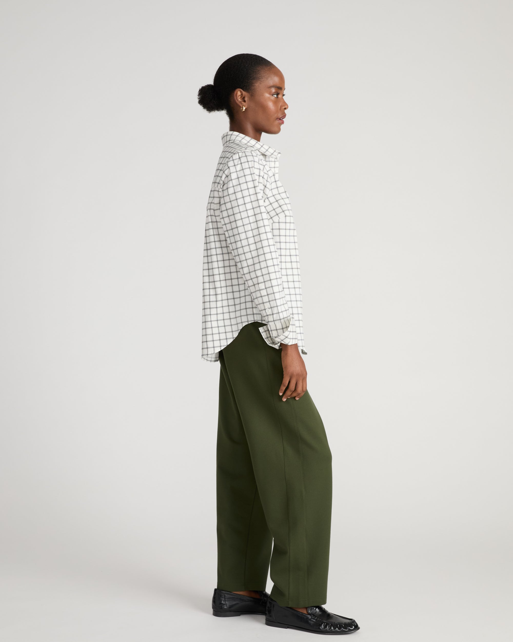 Henning x US Madison Shirt - White Windowpane Check | Plus Size & Straight Size Women's Fashion | Universal Standard