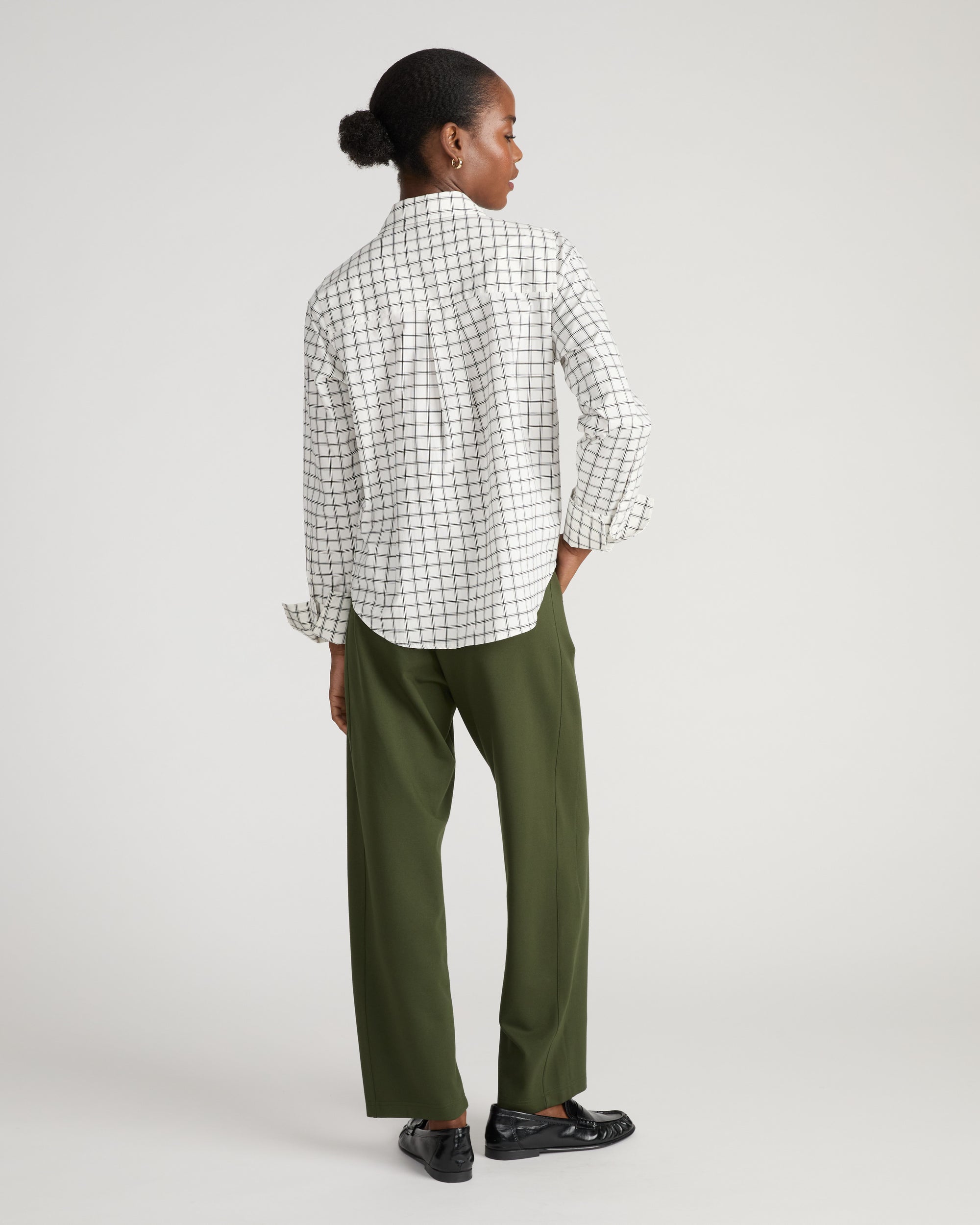 Henning x US Madison Shirt - White Windowpane Check | Plus Size & Straight Size Women's Fashion | Universal Standard