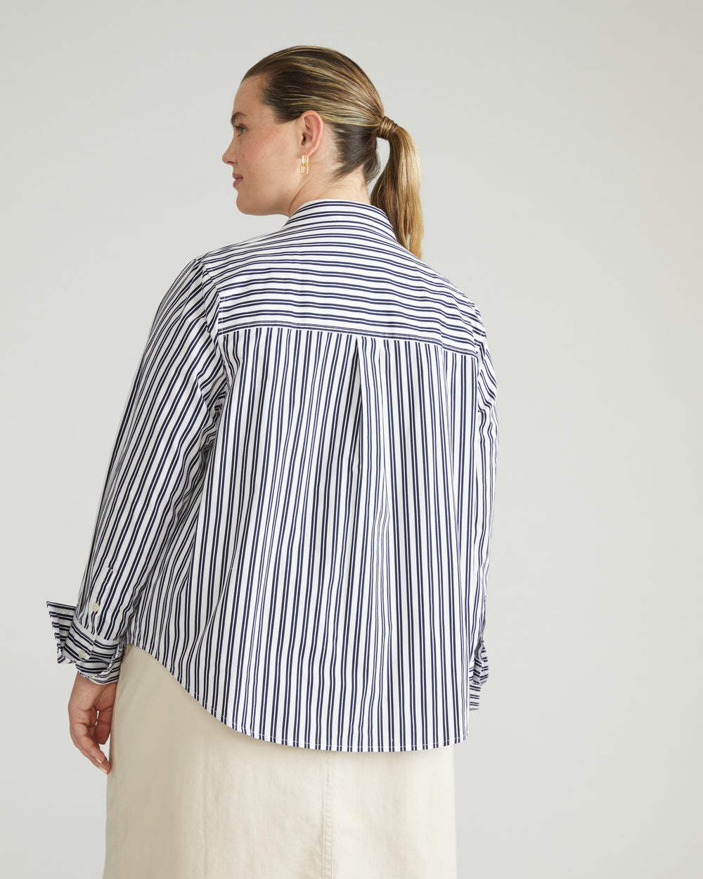Henning x US Madison Shirt - White/Navy Stripe