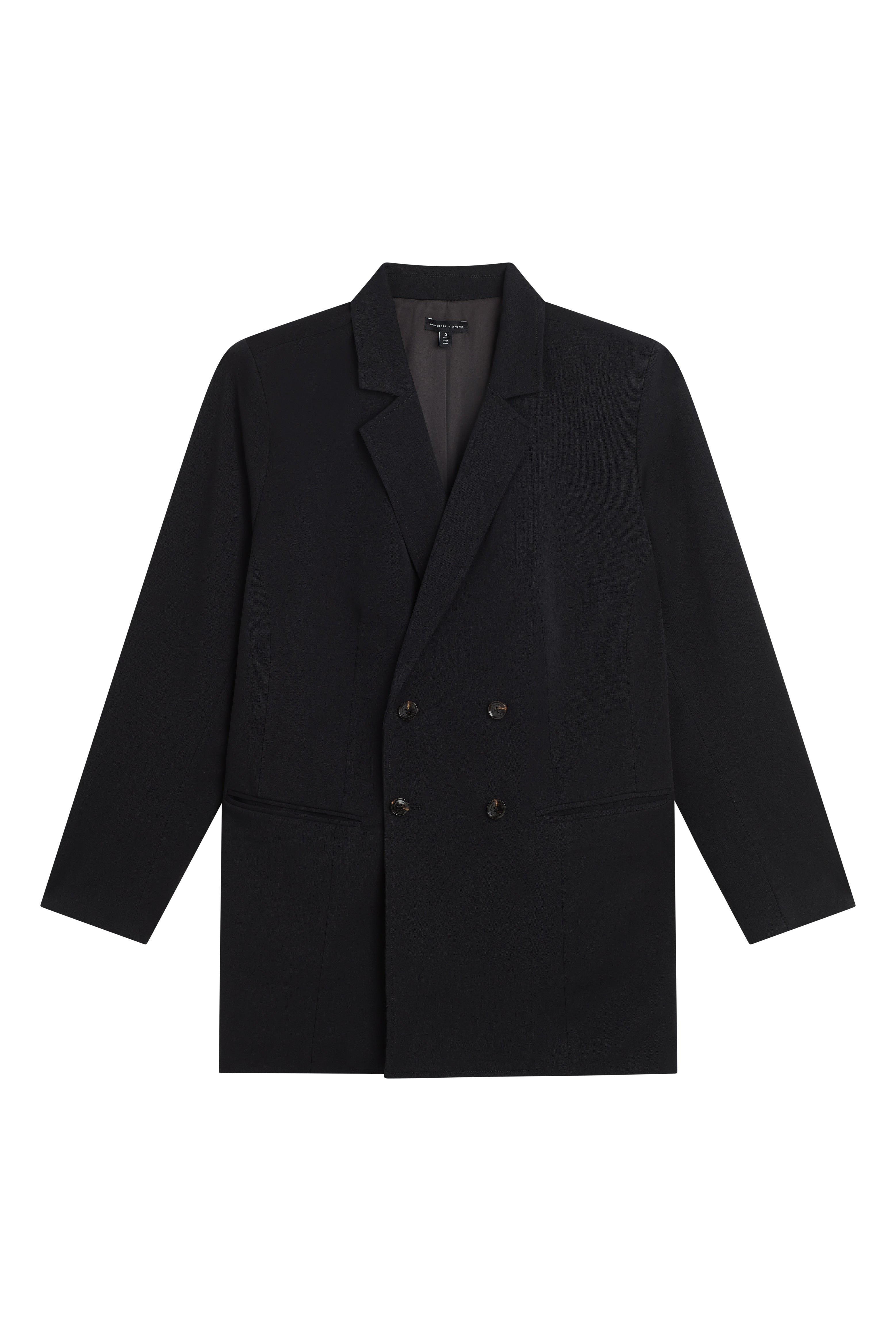 All Day Warren Double Breasted Blazer - Black – Universal
