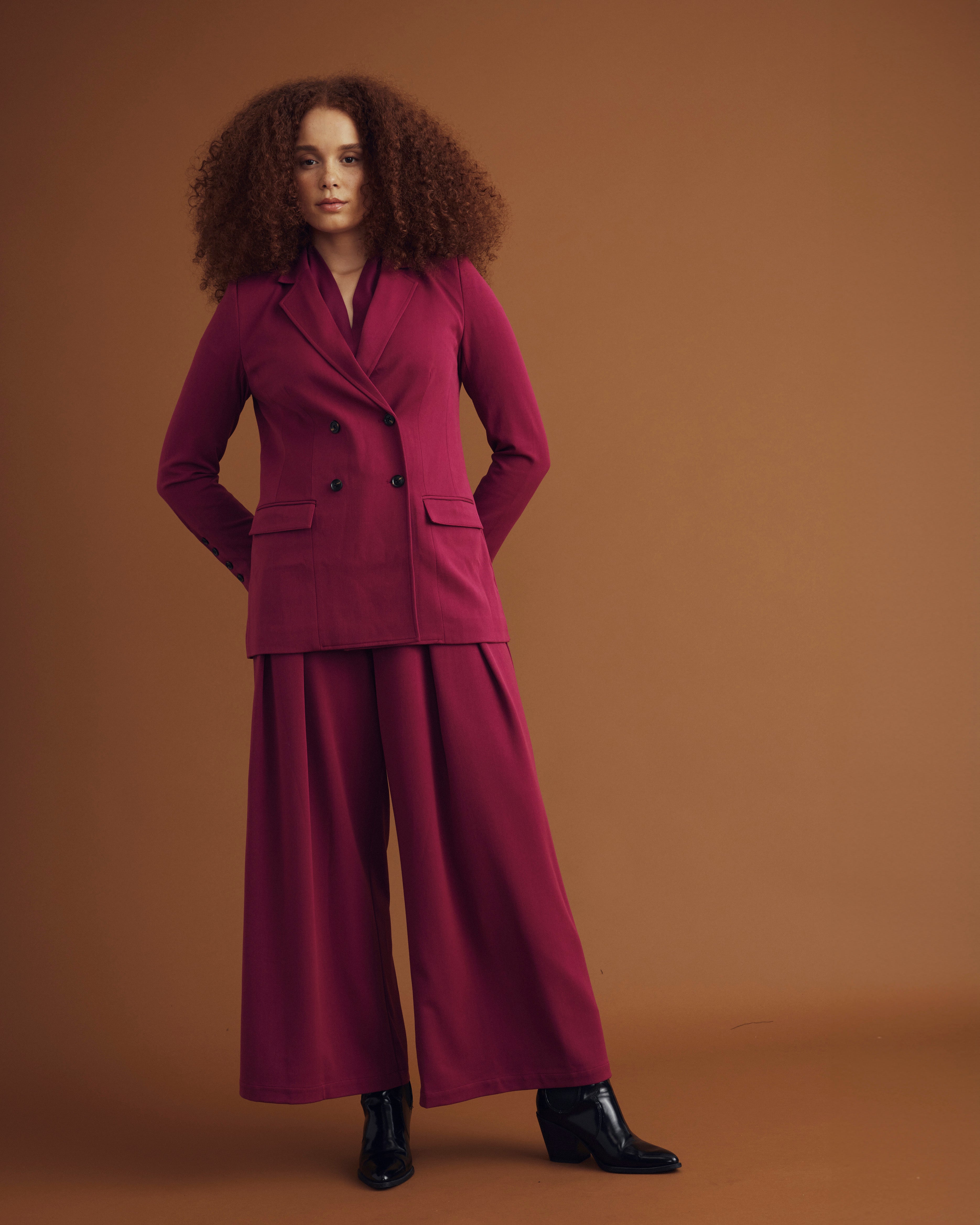 All Day Warren Double Breasted Blazer - Goji Berry – Universal
