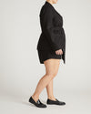 Belted Double Breasted Linen Blend Blazer - Black | Plus Size & Straight Size Women's Fashion | Universal Standard