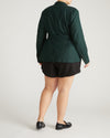 Belted Double Breasted Linen Blend Blazer - Forest Green | Plus Size & Straight Size Women's Fashion | Universal Standard