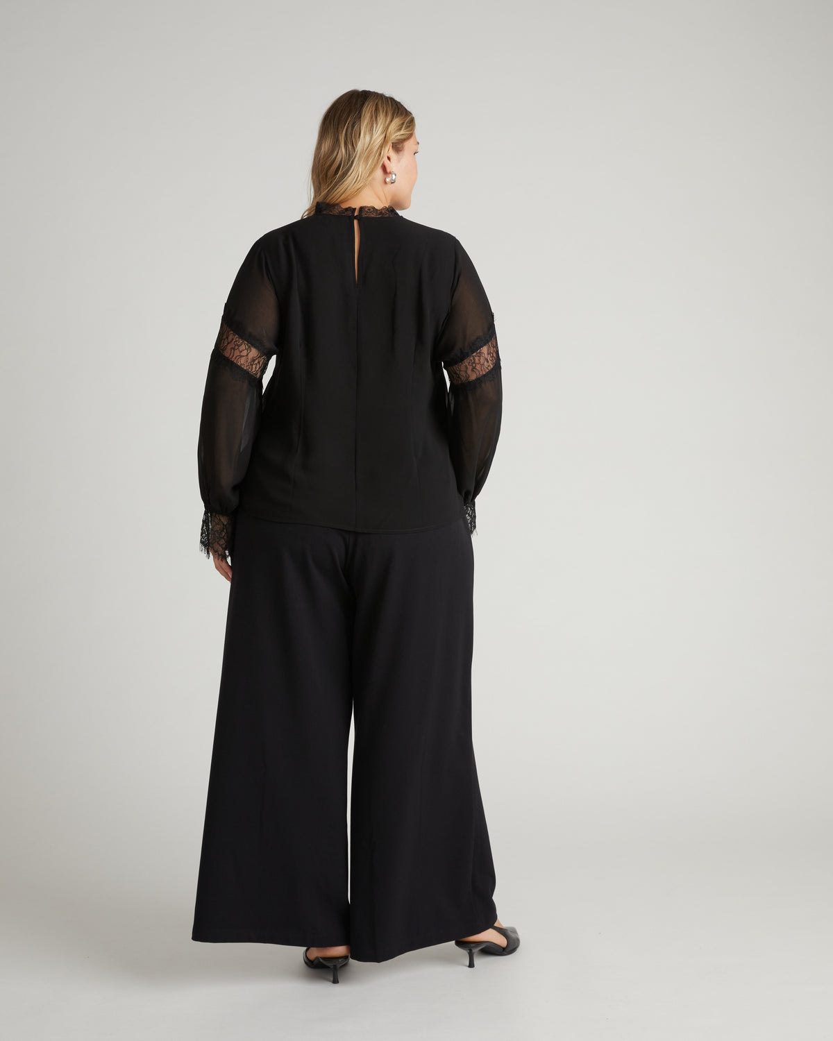 US x Lauren Chan Lace and Chiffon Blouse - Black | Plus Size & Straight Size Women's Fashion | Universal Standard