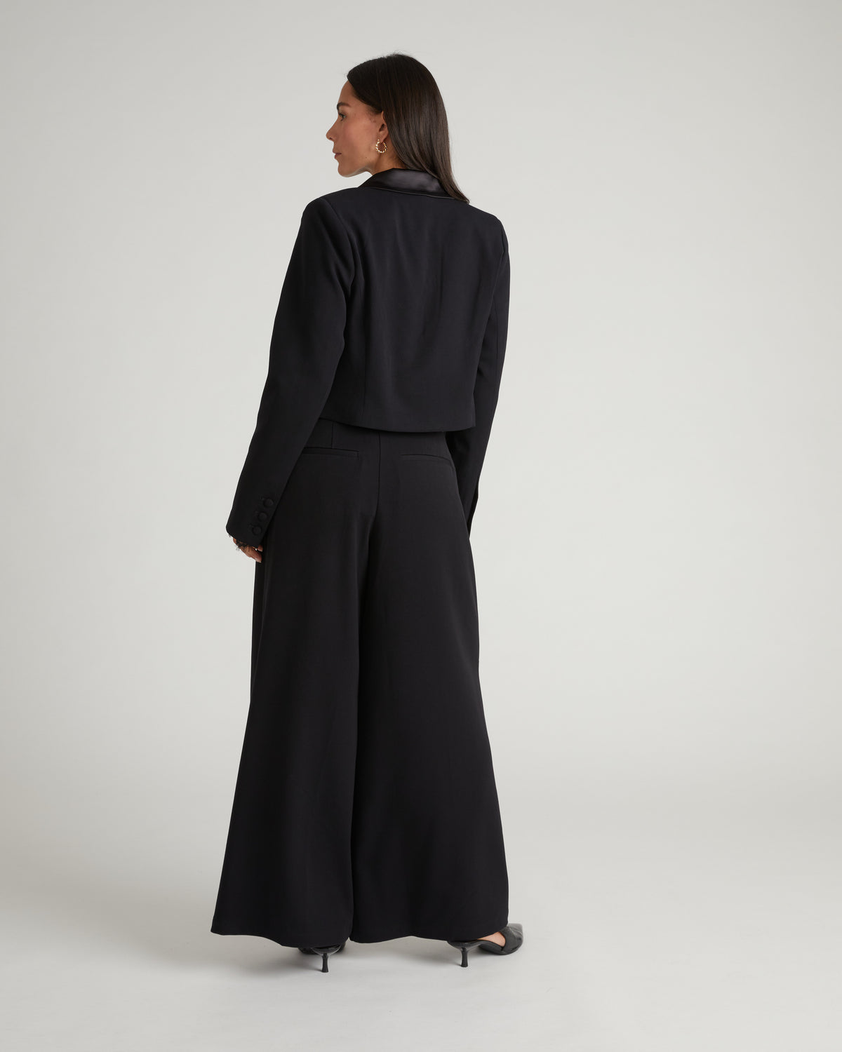 US x Lauren Chan Wide Leg Tuxedo Pants - Black | Plus Size & Straight Size Women's Fashion | Universal Standard