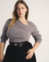 Savvy Fine Rib Asymmetric Sweater - Barcarolle Gray | Plus Size & Straight Size Women's Fashion | Universal Standard