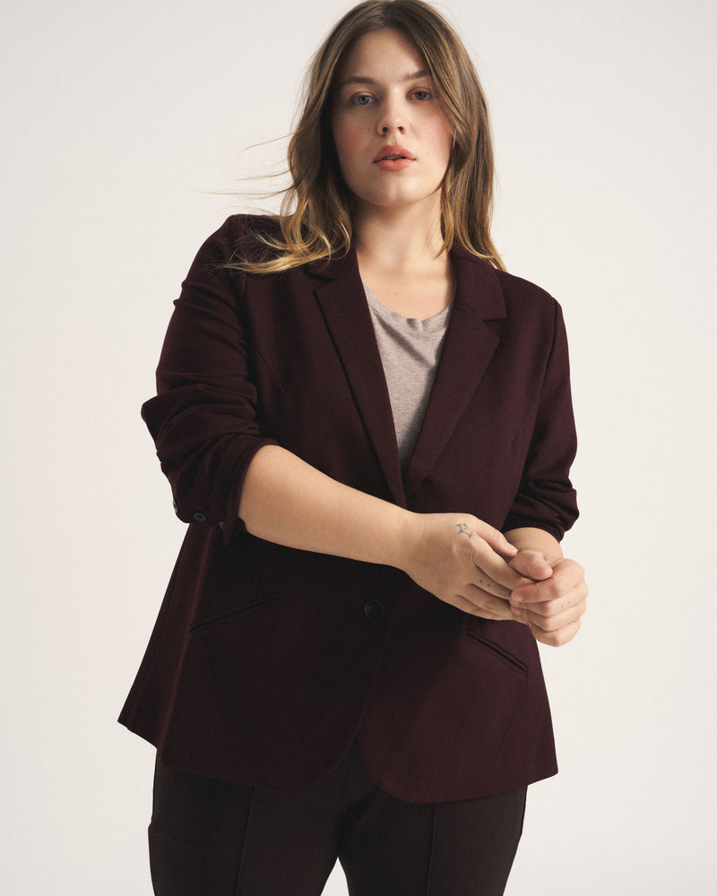 Beas Ponte Blazer - Black Cherry | Plus Size & Straight Size Women's Fashion | Universal Standard