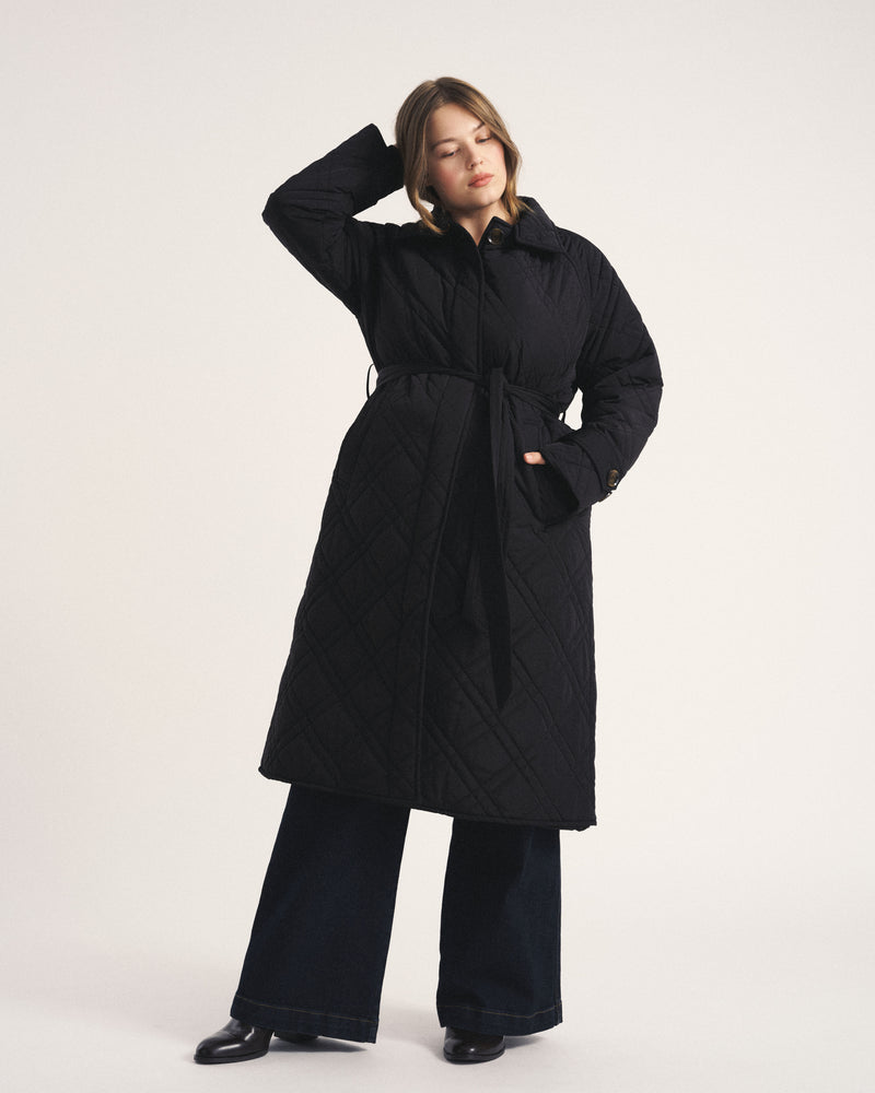 Nehra Quilted Coat - Black | Plus Size & Straight Size Women's Fashion | Universal Standard