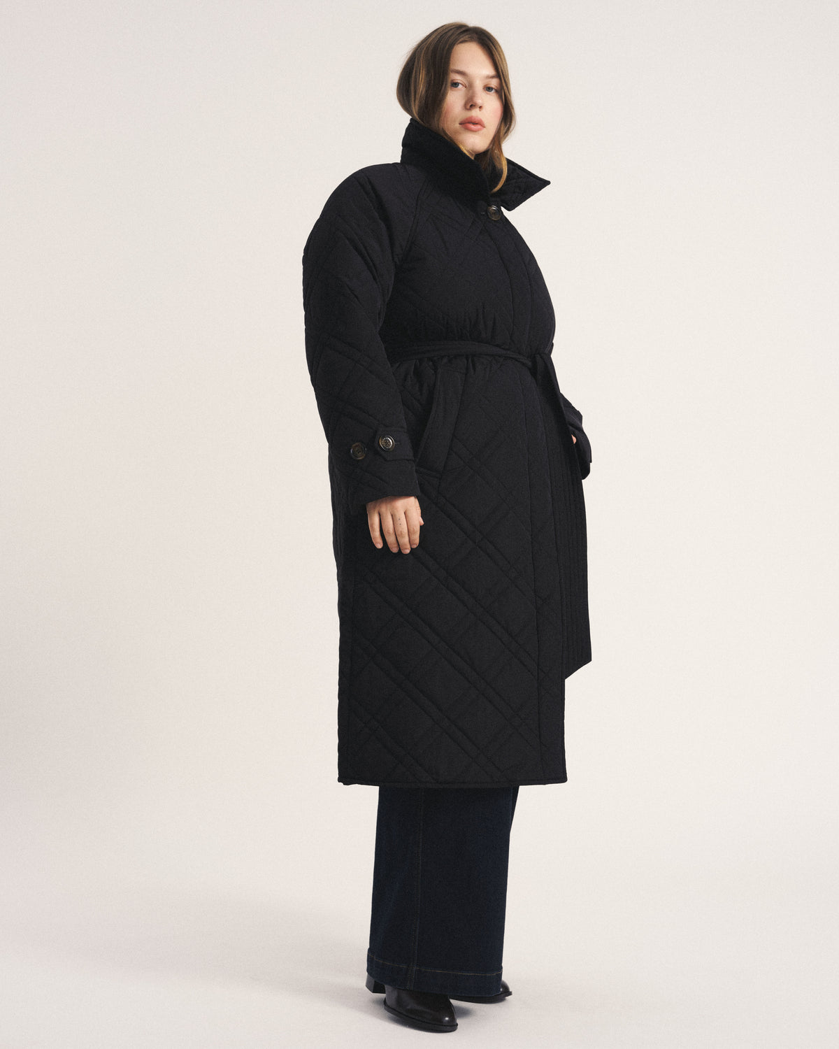 Nehra Quilted Coat - Black | Plus Size & Straight Size Women's Fashion | Universal Standard