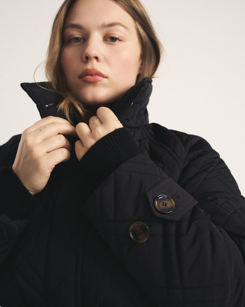 Nehra Quilted Coat - Black | Plus Size & Straight Size Women's Fashion | Universal Standard