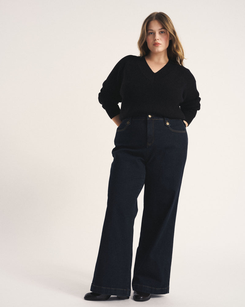 Tori V Neck Sweater - Black | Plus Size & Straight Size Women's Fashion | Universal Standard
