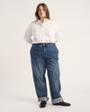 Elbe Stretch Poplin Shirt Classic Fit - White | Plus Size & Straight Size Women's Fashion | Universal Standard