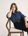 Minimalist Stretch Cotton Chambray Shirt - Orion Blue | Plus Size & Straight Size Women's Fashion | Universal Standard