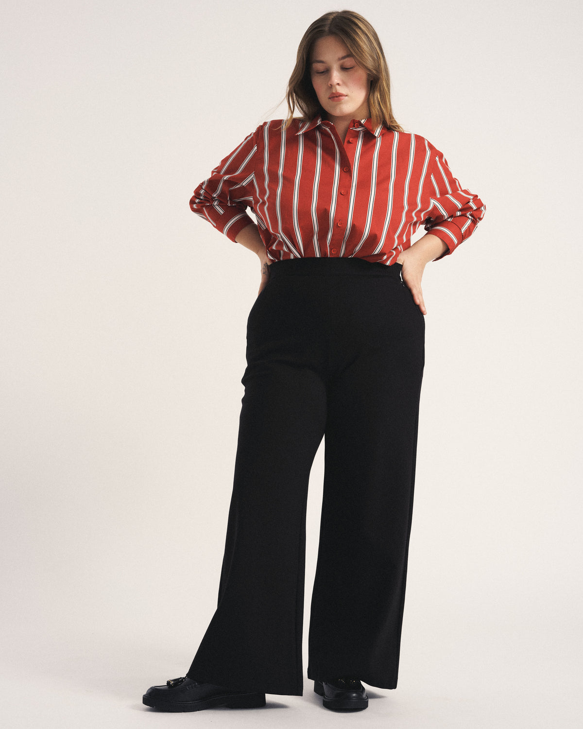Stephanie Wide Leg Ponte Pants - Black | Plus Size & Straight Size Women's Fashion | Universal Standard