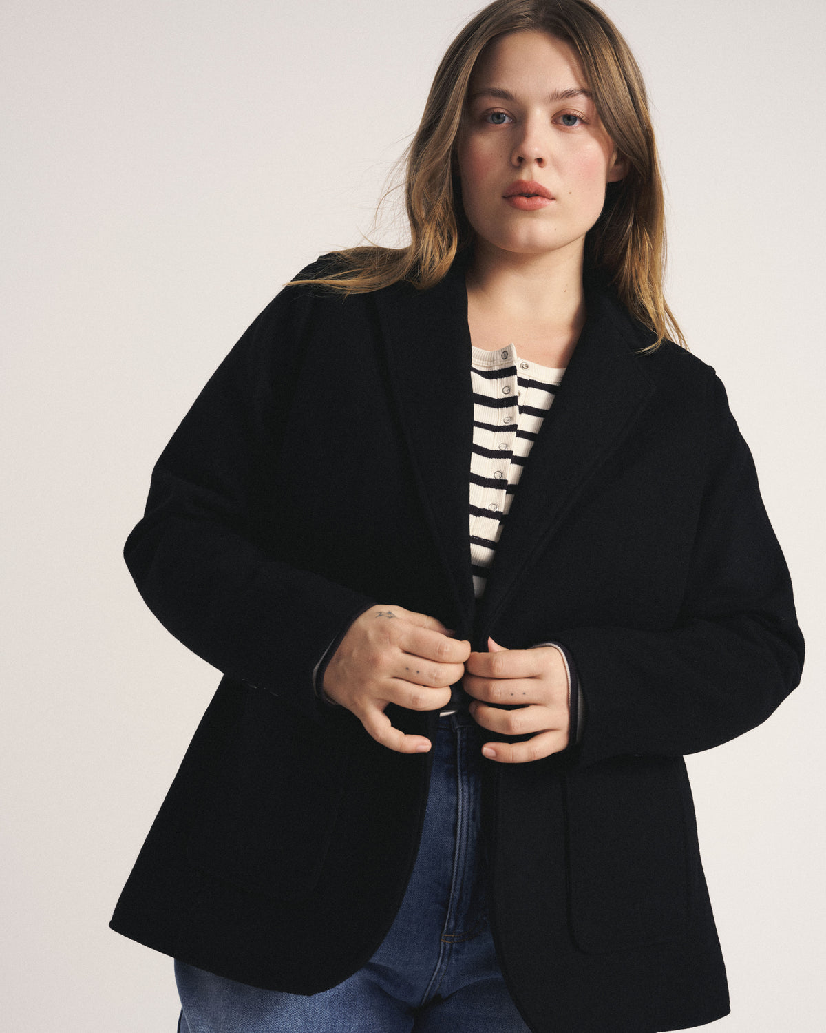 Kidjo Tailored Wool Blend Jacket - Black | Plus Size & Straight Size Women's Fashion | Universal Standard