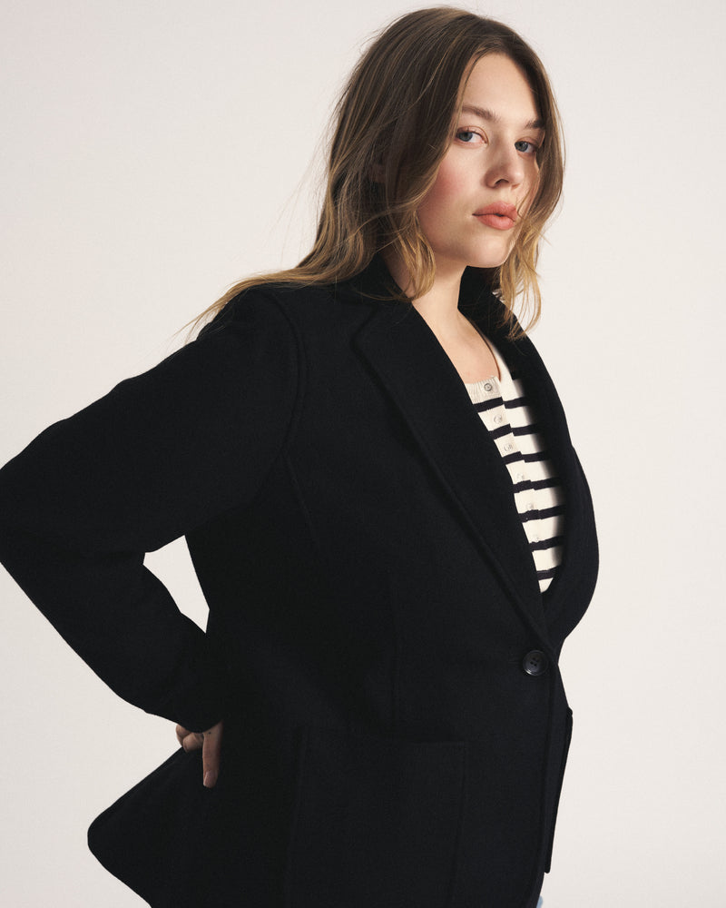 Kidjo Tailored Wool Blend Jacket - Black | Plus Size & Straight Size Women's Fashion | Universal Standard