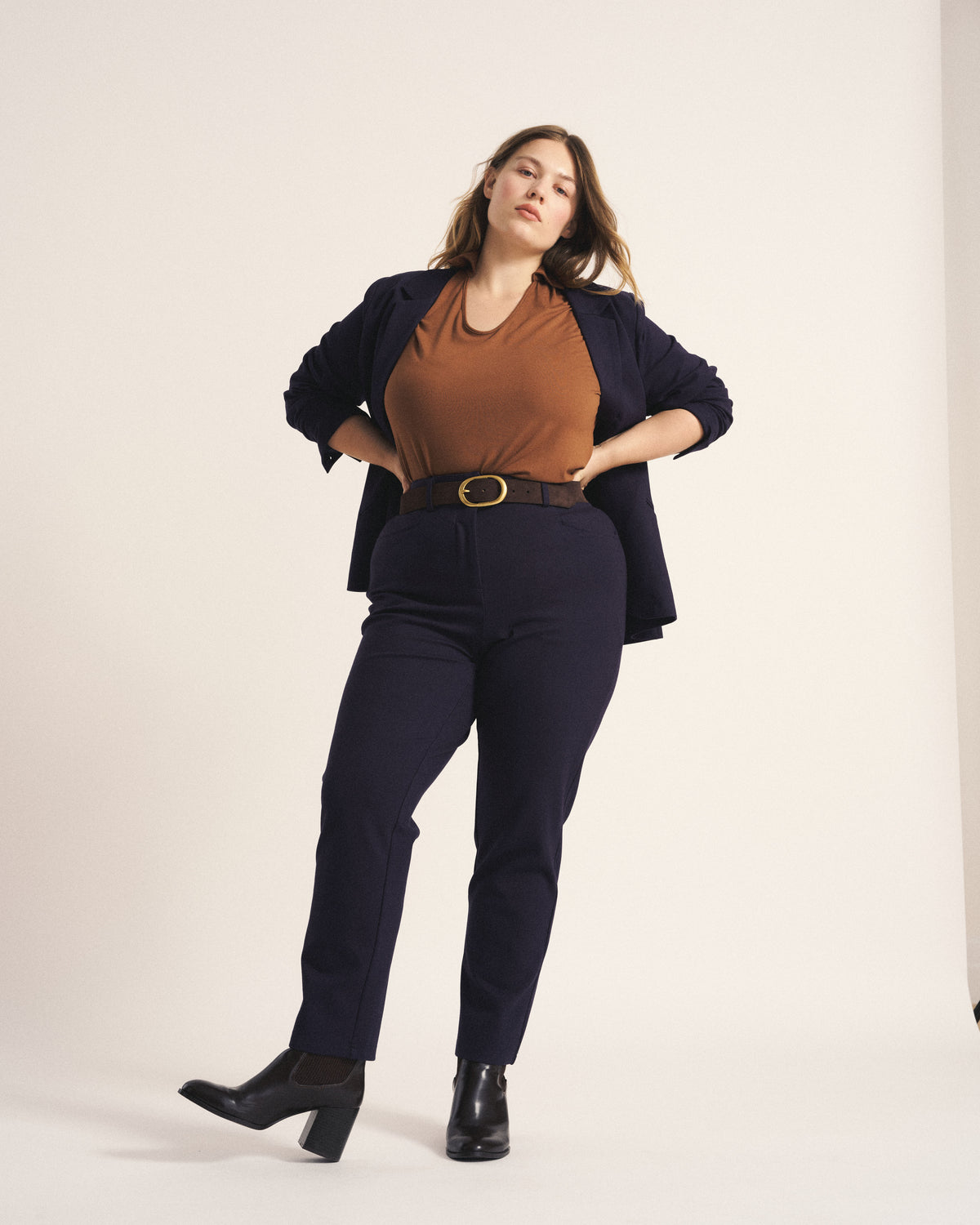Long Cigarette Ponte Pants - Navy | Plus Size & Straight Size Women's Fashion | Universal Standard