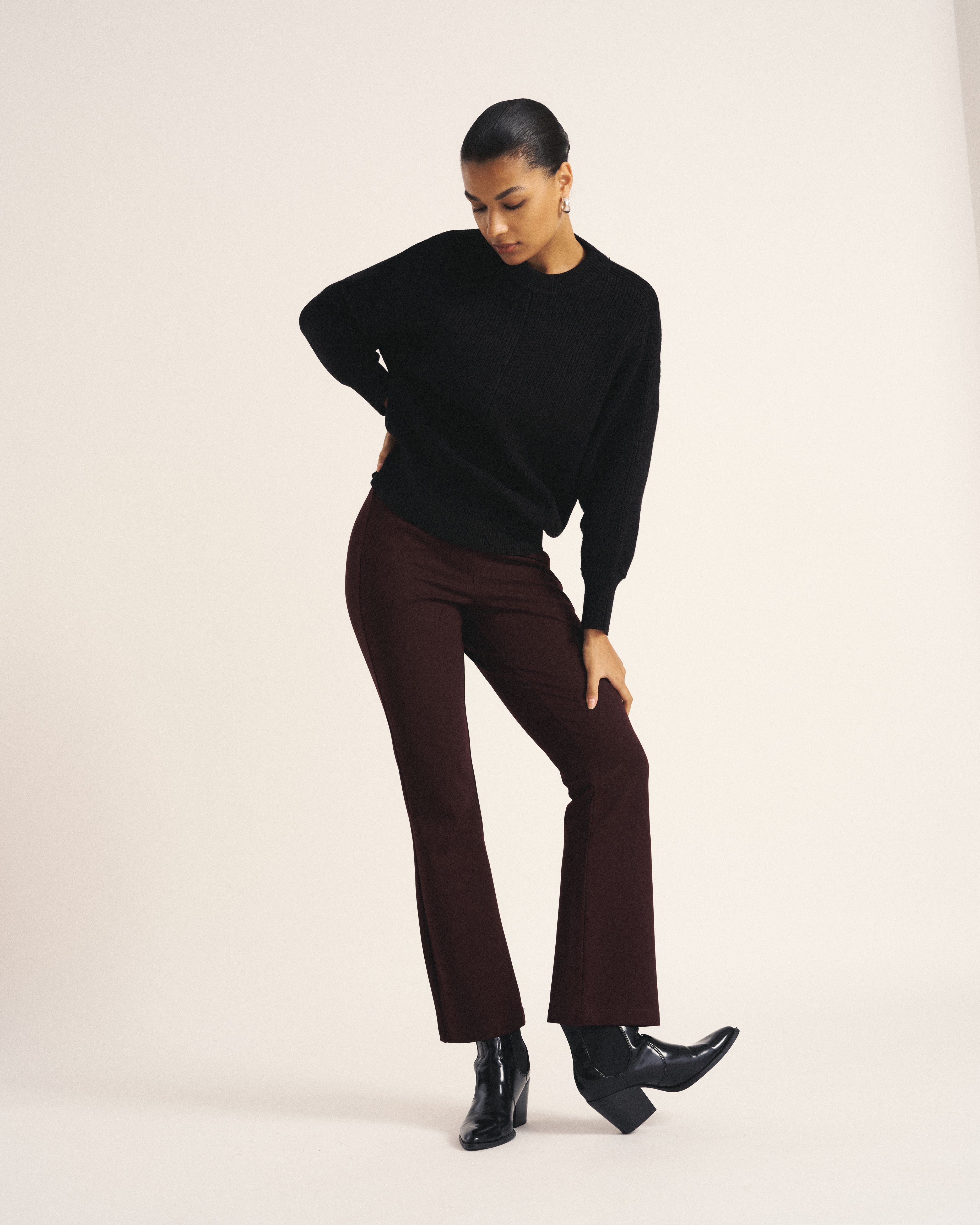 Pull On Bootcut Ponte Pants - Black Cherry | Plus Size & Straight Size Women's Fashion | Universal Standard