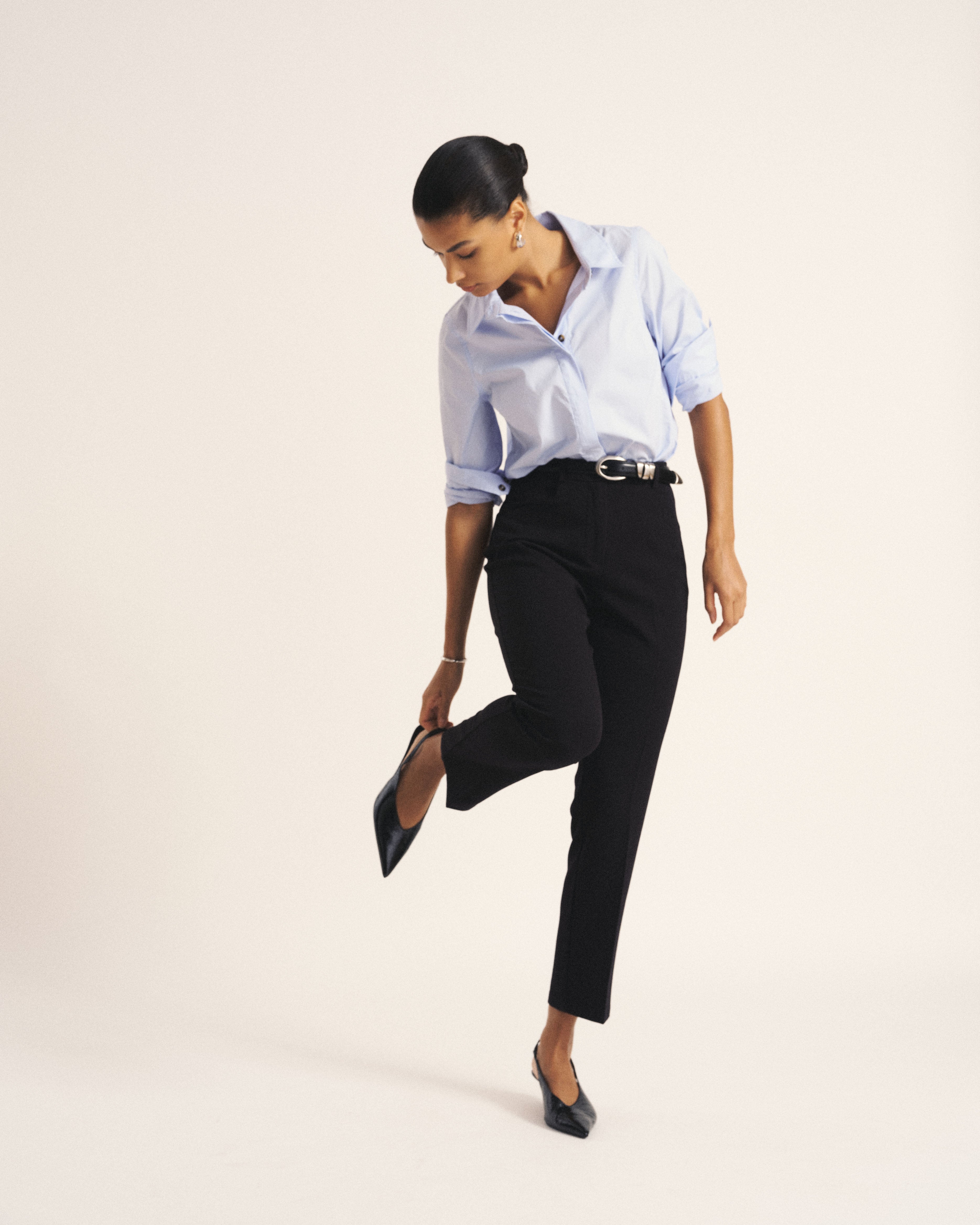 Elbe Stretch Poplin Shirt Classic Fit - Serene Blue | Plus Size & Straight Size Women's Fashion | Universal Standard