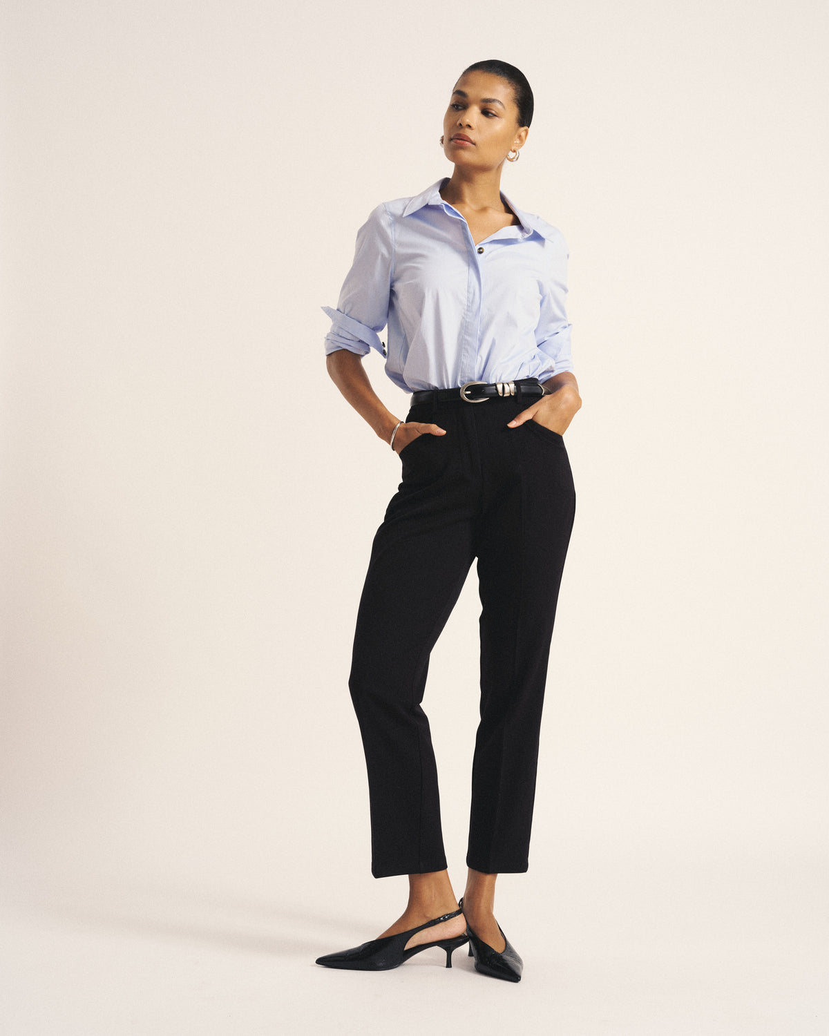 Elbe Stretch Poplin Shirt Classic Fit - Serene Blue
